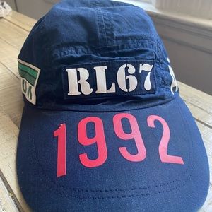 Polo Ralph Lauren P Wing Indigo Stadium 1992 Long Bill Hat S/M - worn